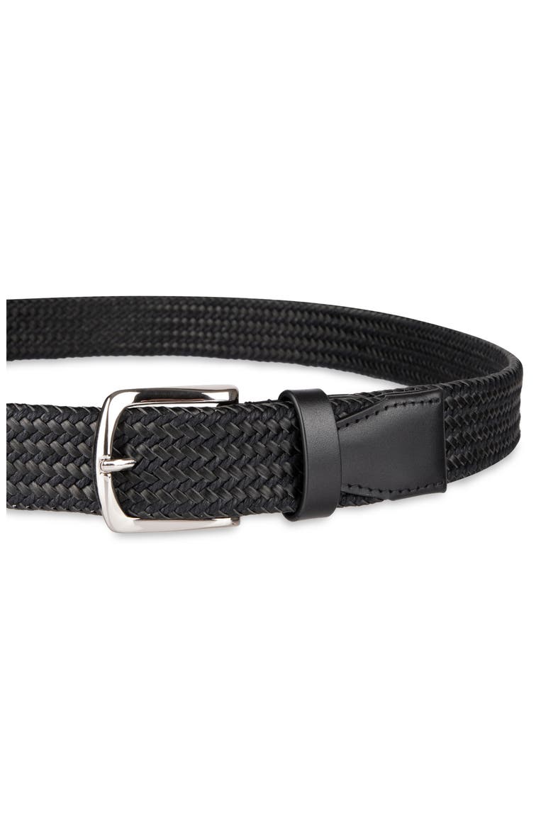 Braided Leather & Rope Belt, Alternate, color, BLACK