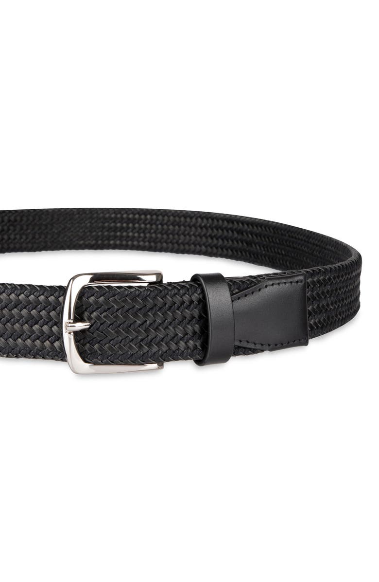 Cole Haan Braided Leather & Rope Belt, Alternate, color, Black
