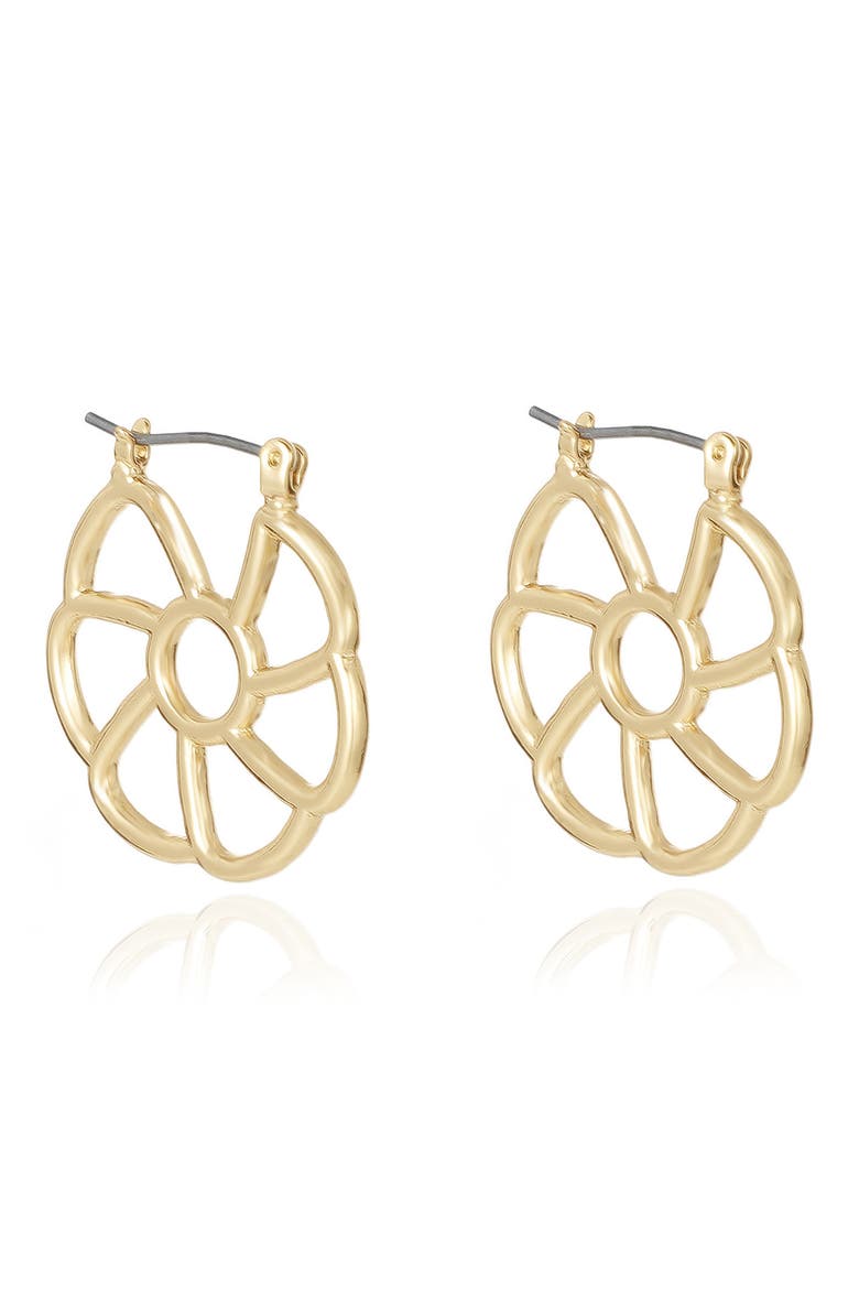 Flower Cutout Earrings, Alternate, color, GOLD