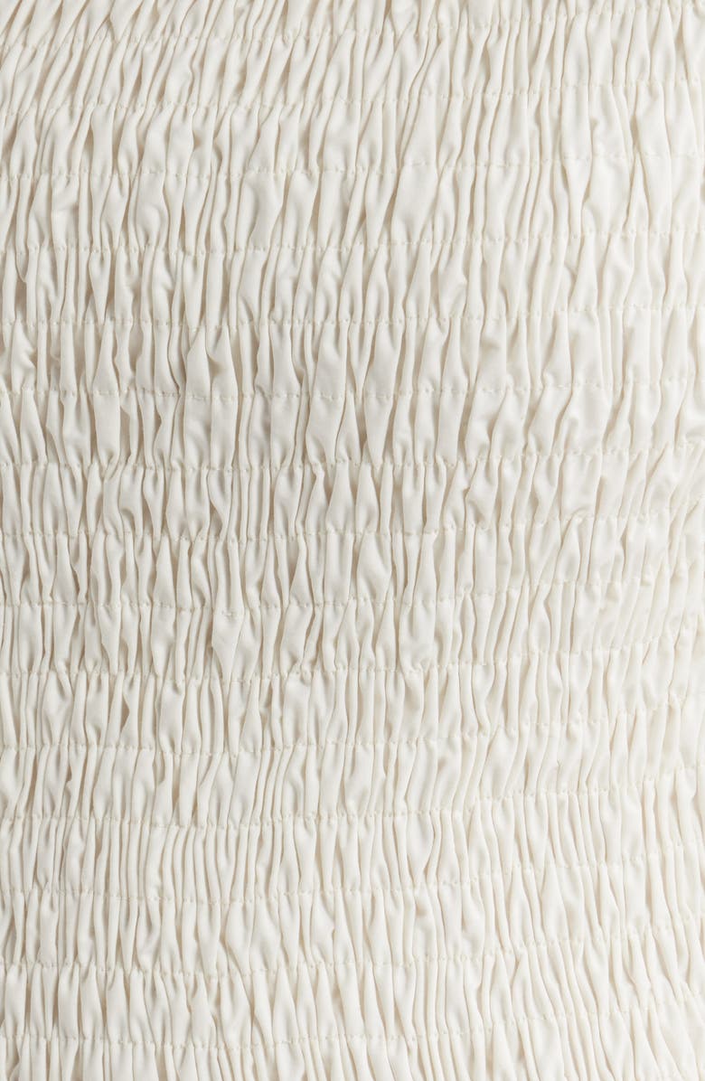 Faithfull the Brand Deboni Smocked Cotton Minidress, Alternate, color, White