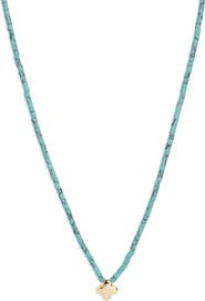 Argento Vivo Sterling Silver Puffy Turquoise Beaded Pendant Necklace