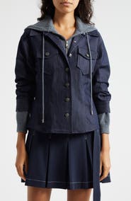 Cinq à Sept Canyon Mixed Media Denim Jacket