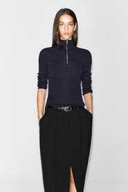 COS Seamless Merino Wool Zip-Up Top
