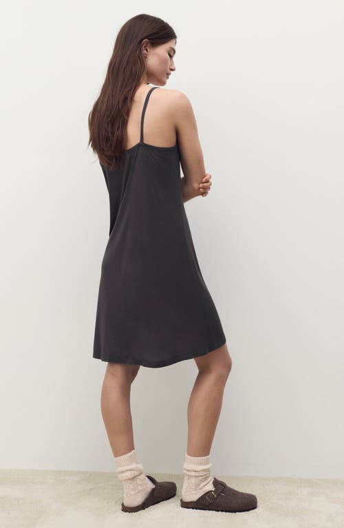 Mango Micromodal Nightgown In Gray