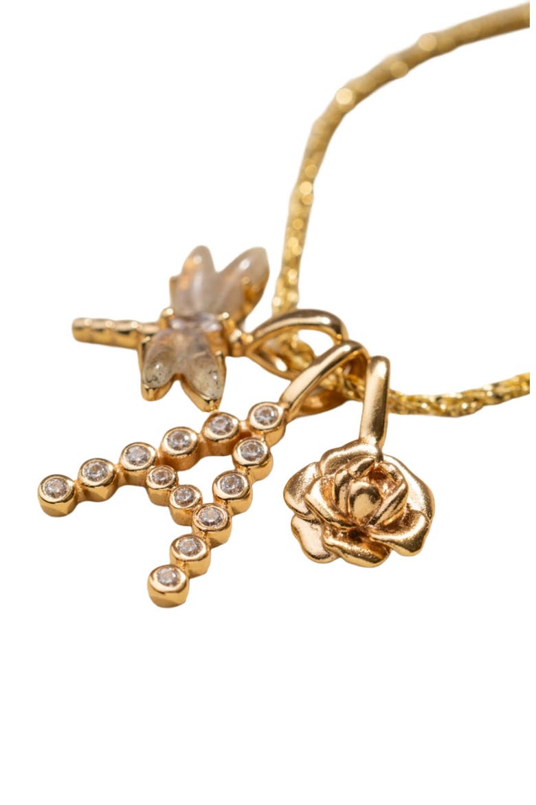 Birth Flower Charm, Alternate, color, May - Gold Vermeil