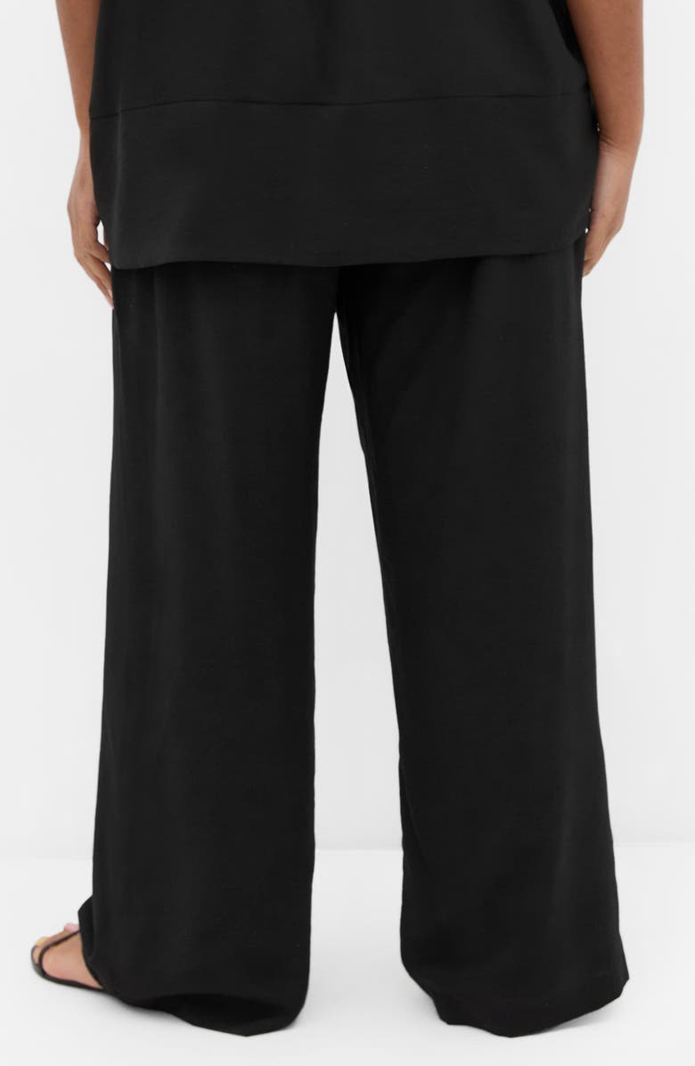 City Chic Kalea Wide Leg Drawstring Pants, Alternate, color, Black