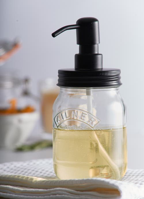 Kilner Liquid Soap & Lotion Dispenser 17 Ounce In Black