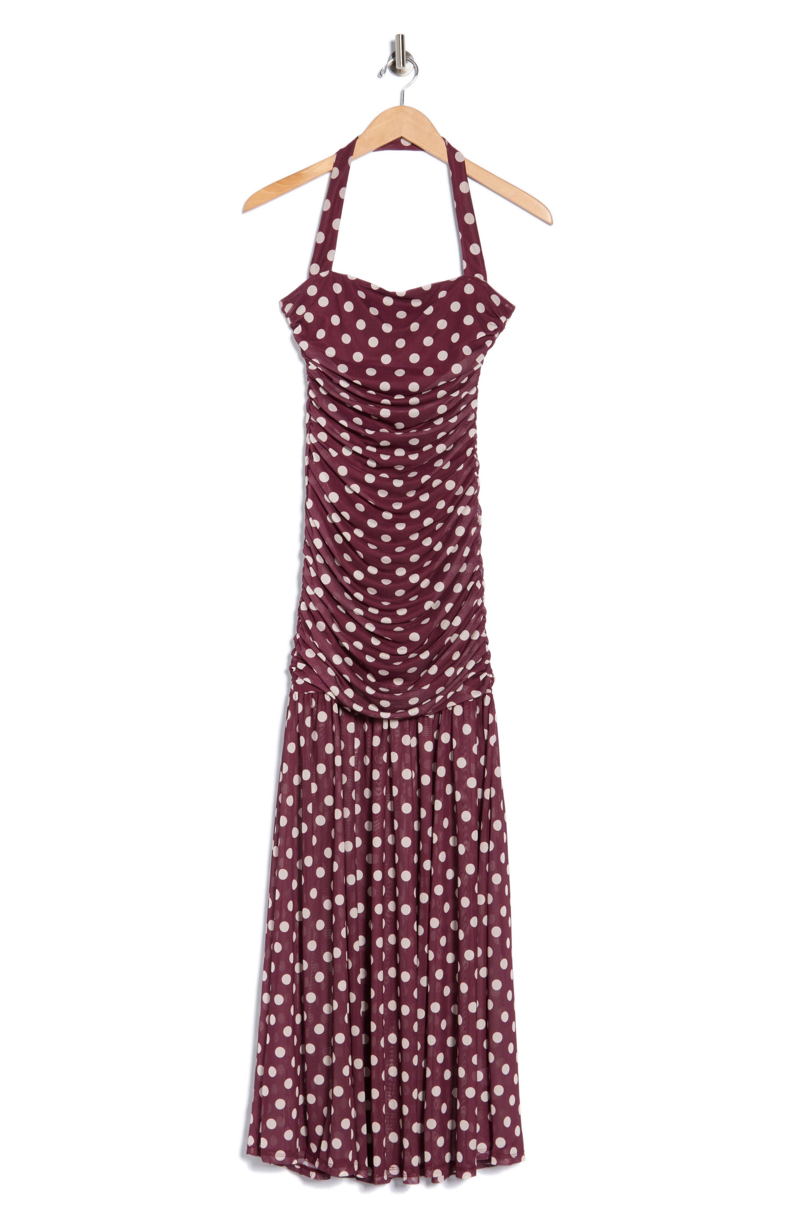 Afrm Los Angeles Tyla Halter Maxi Dress In Brown