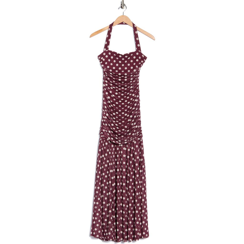 Afrm Los Angeles Tyla Halter Maxi Dress In Brown