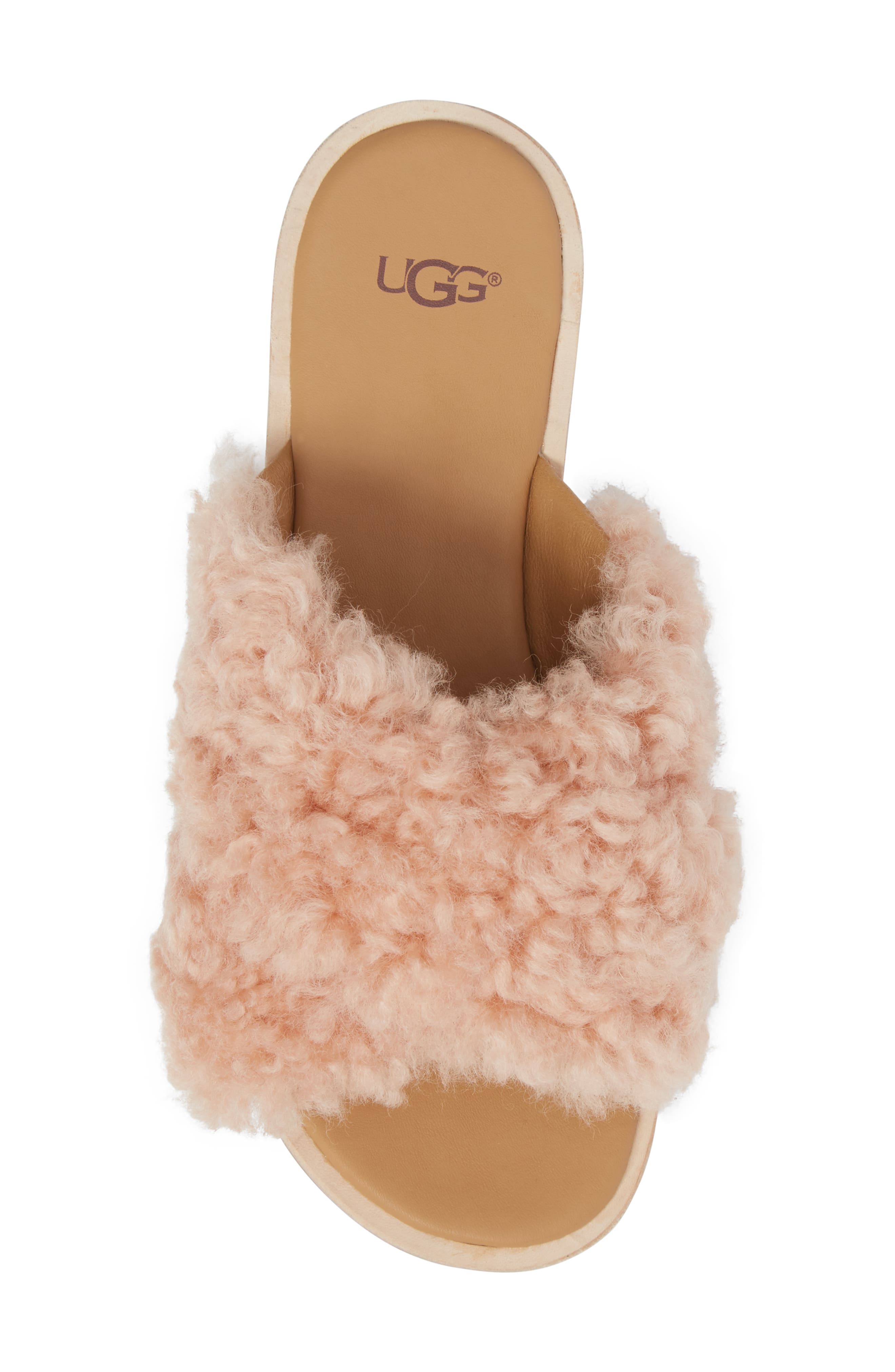 Joni Genuine Shearling Slide Sandal, Alternate, color, SUNTAN