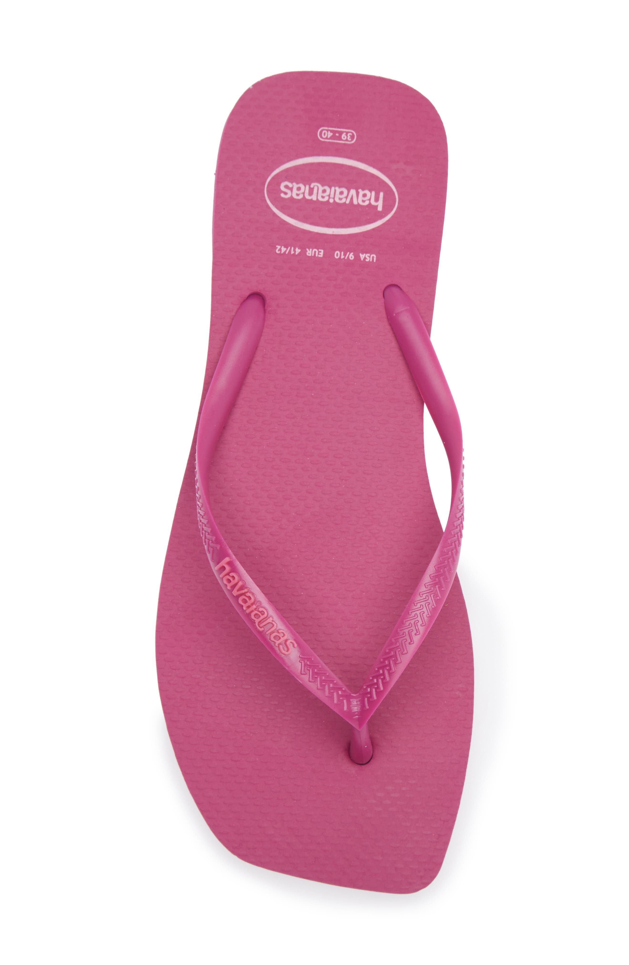 Havaianas Slim Square Logo Flip Flop, Alternate, color, Rose Gum