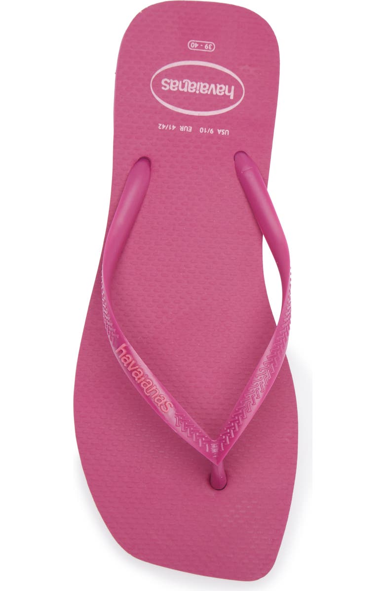 Havaianas Slim Square Logo Flip Flop, Alternate, color, Rose Gum