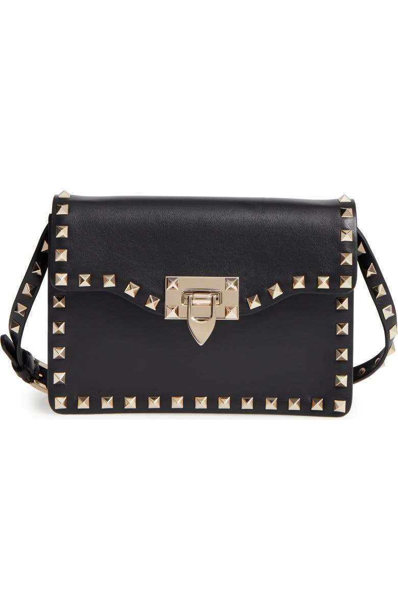 Valentino Garavani Rockstud Leather Crossbody Bag, Main, color,
