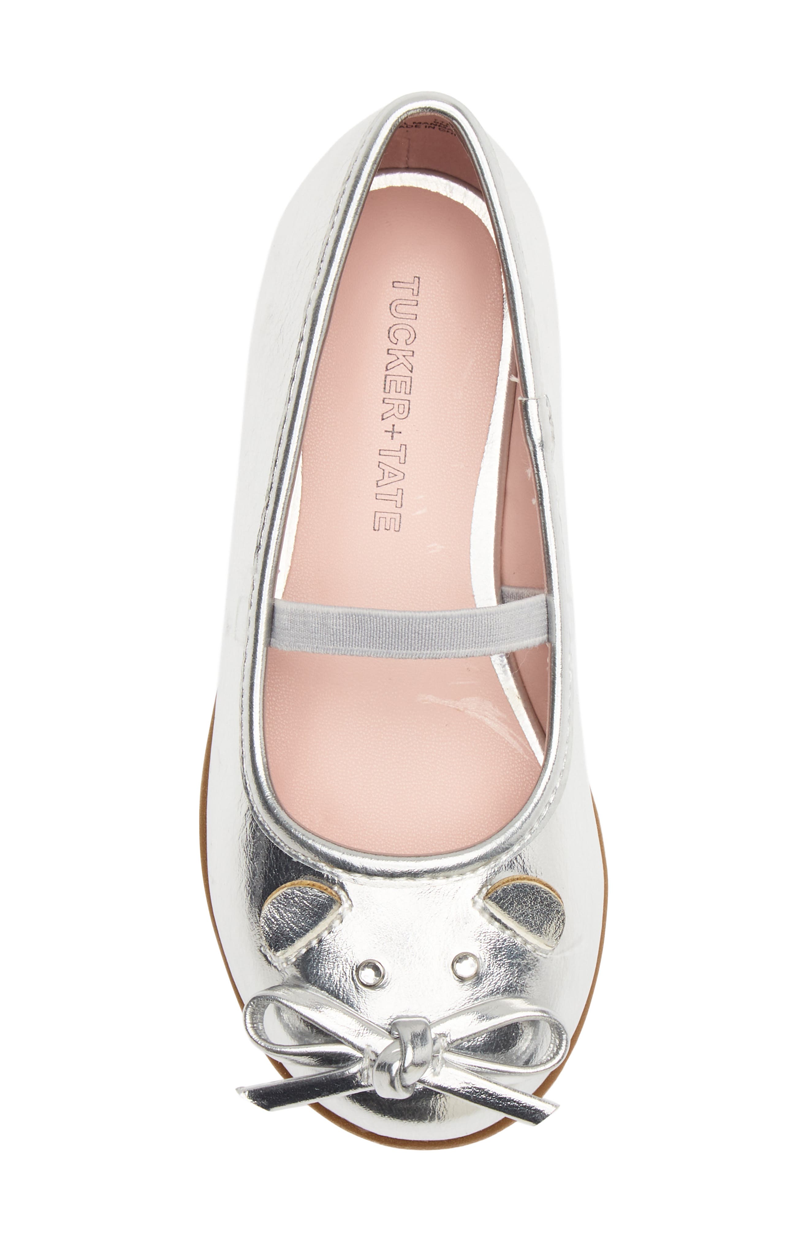 Kids' Kitty Mary Jane Flat, Alternate, color, SILVER METALLIC