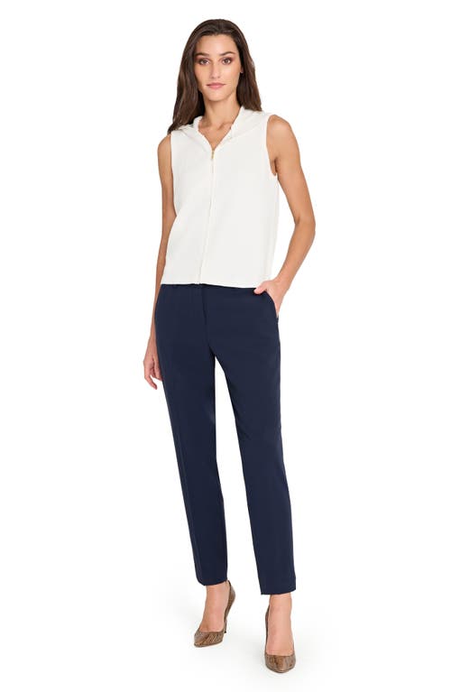 Tahari Asl Zip-up Hooded Sweater Vest In White