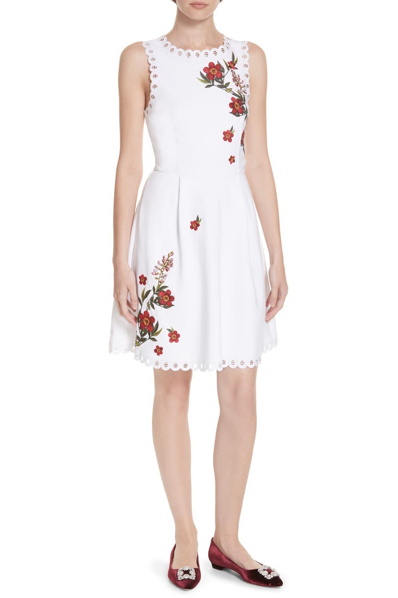 Kristil Kirstenbosch Skater Dress, Main, color, WHITE
