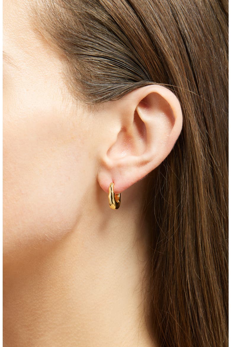 Hammered Hoop Earrings, Alternate, color, ANTIQUE GOLD
