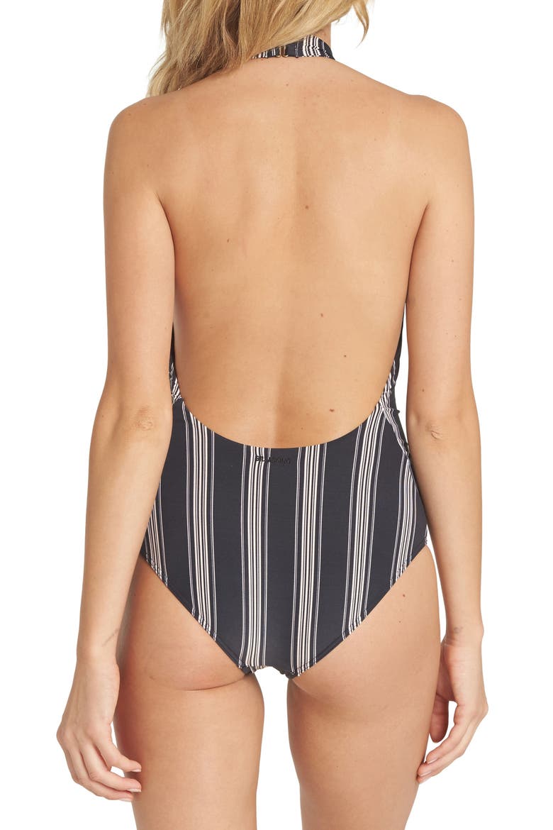 Billaong Away We Go One-Piece Swimsuit, Alternate, color, BLACK PEBBLE
