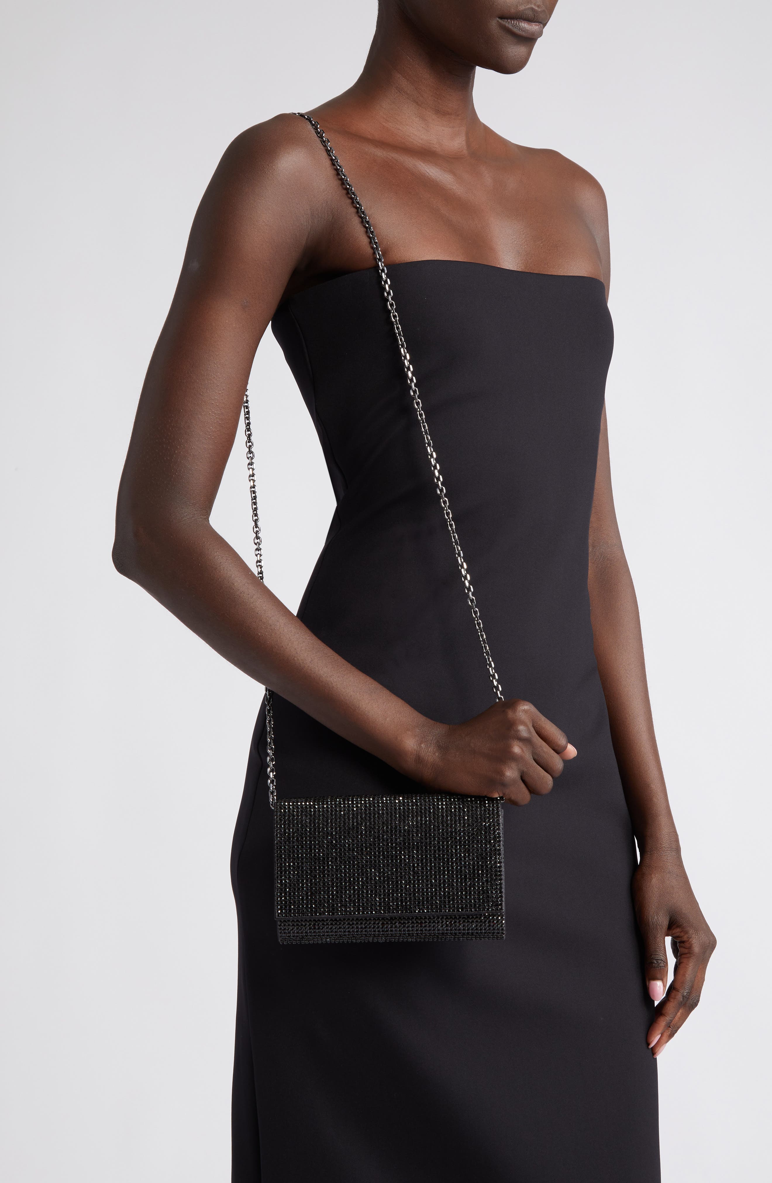 JUDITH LEIBER COUTURE Fizzy Beaded Clutch, Alternate, color, Ebonized Jet