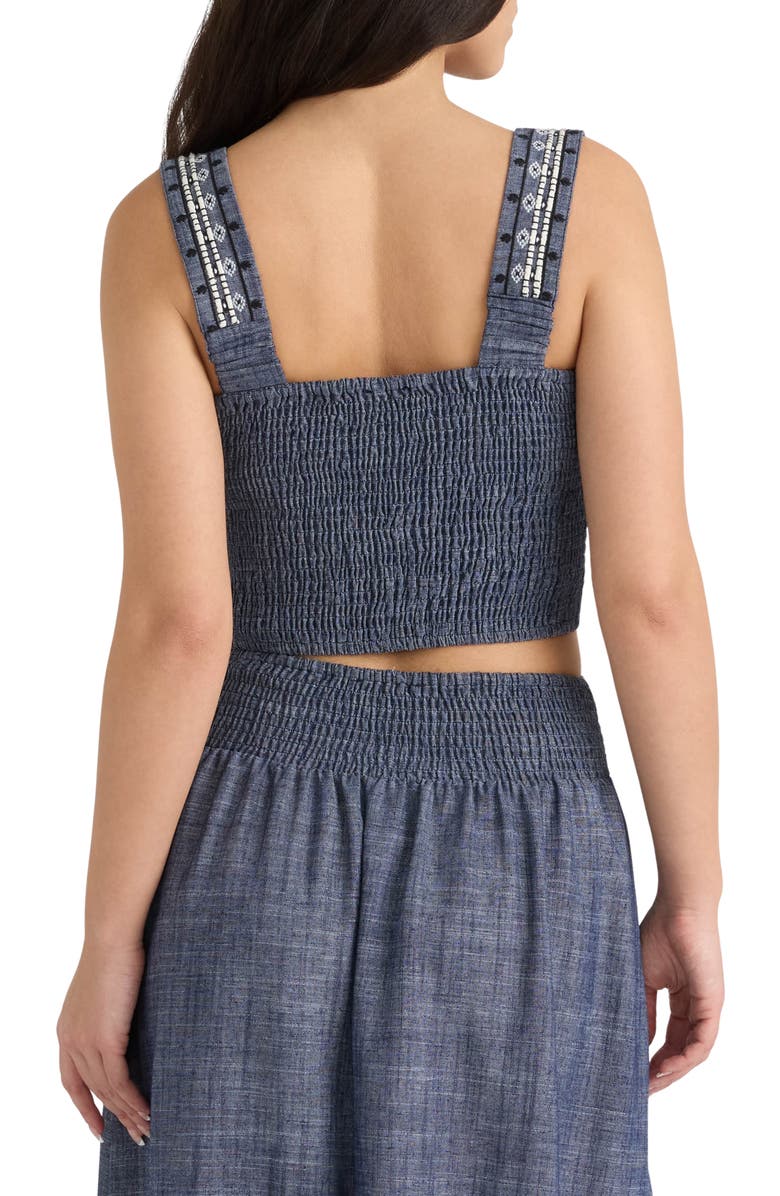 NVLT Embroidered Crop Top, Alternate, color, Denim Blue