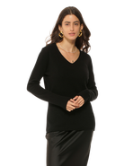 Monticelli Cashmere Ultra-Light Cashmere V-Neck Sweater