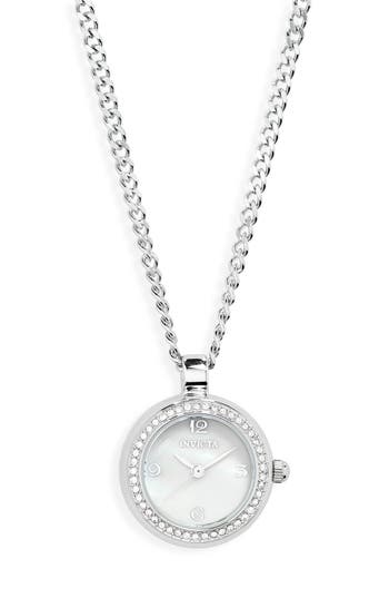 Invicta Mini Watch Pendant Necklace, 22.5mm In Metallic