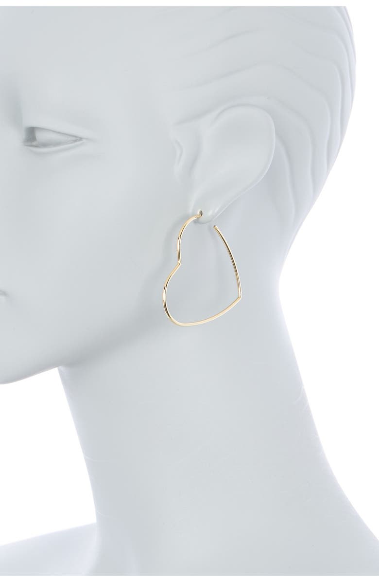 AREA STARS Thin Heart Hoop Earrings, Main, color, 