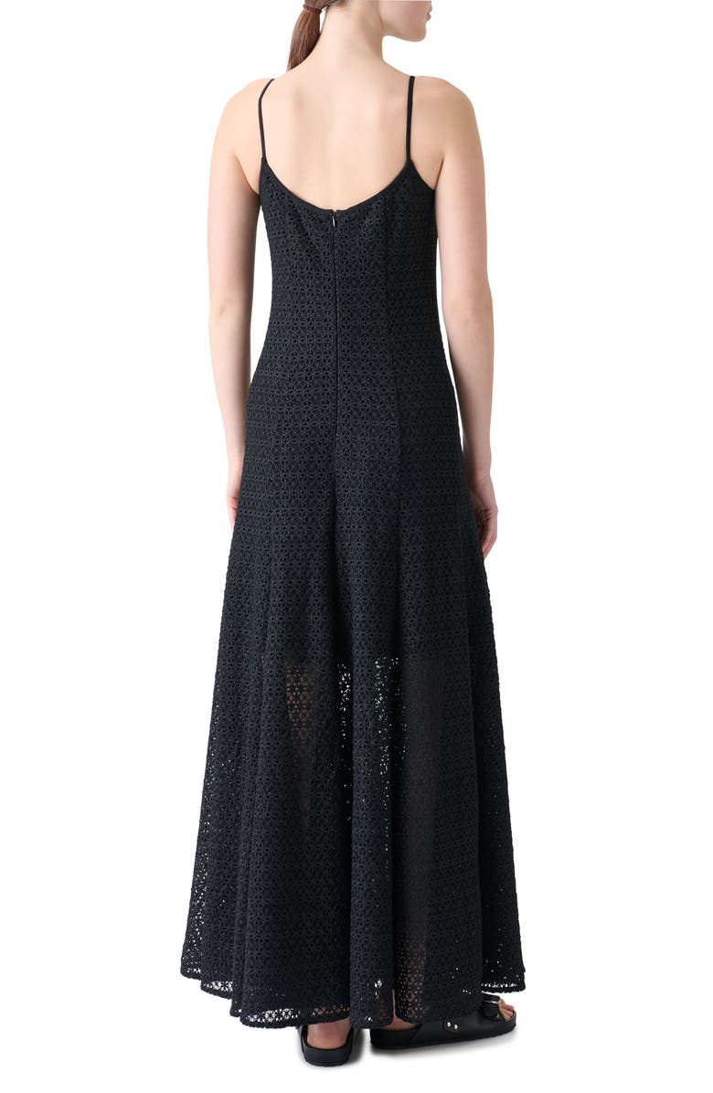 Akris punto Daisy Guipure Ballet Maxi Dress, Alternate, color, Black