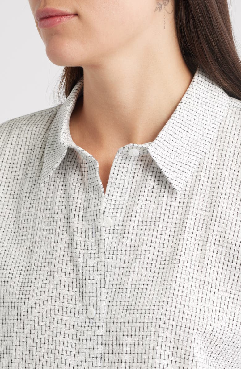 Eileen Fisher Classic Collar Easy Organic Cotton Button-Up Shirt, Alternate, color, White