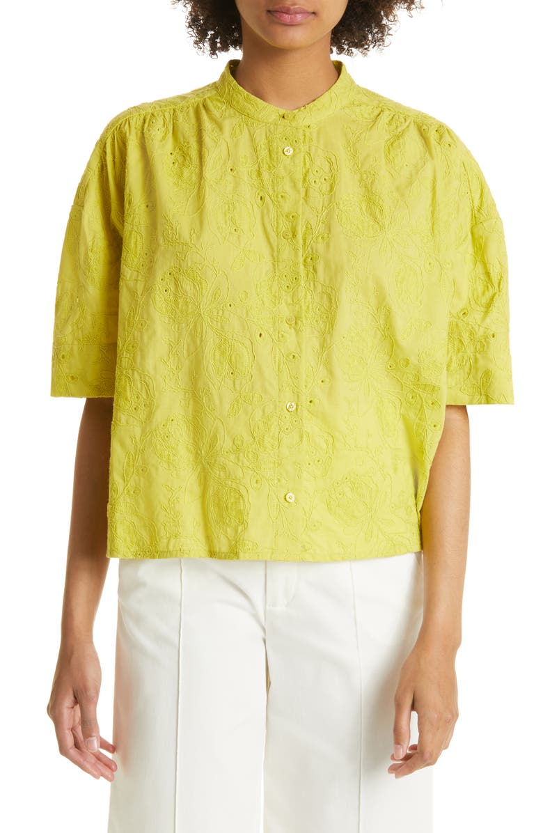 Masai Copenhagen Irma Cotton Eyelet Button-Up Top, Main, color, 