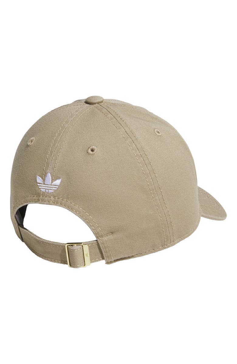 adidas Relaxed Trefoil Cotton Baseball Cap, Alternate, color, Blanch Cargo/ White