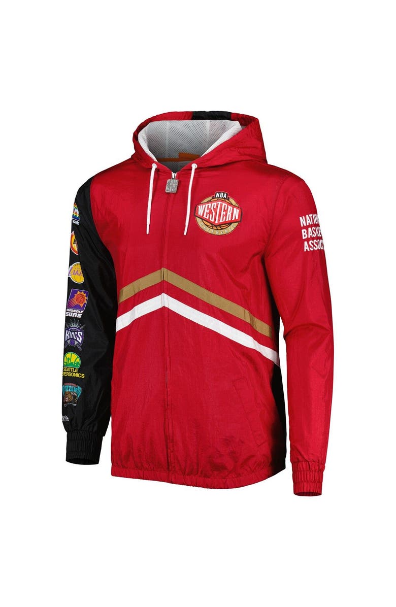 Mitchell & Ness Men's Mitchell & Ness Red Western Conference Undeniable Full-Zip Windbreaker Jacket, Alternate, color, 