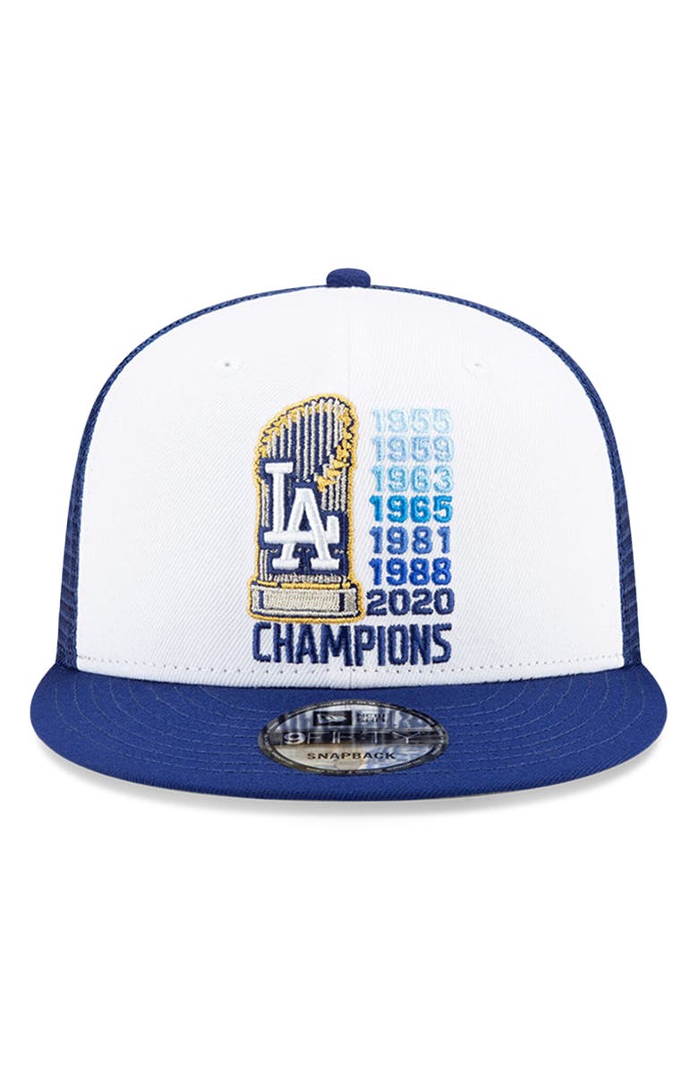 New Era Men's New Era Royal Los Angeles Dodgers 2020 MLB World Series Champions Title Trucker 9FIFTY Snapback Hat, Alternate, color,