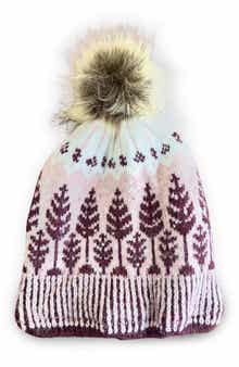 SAACHI Fair Isle Faux Fur Pompom Beanie