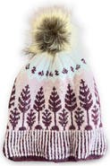 SAACHI Fair Isle Faux Fur Pompom Beanie