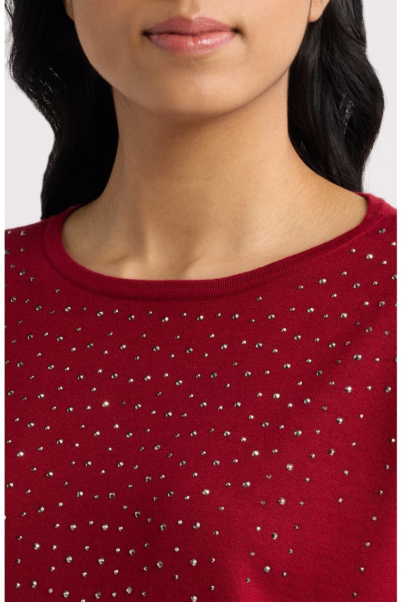 Beaded Bateau Neck Sweater, Alternate, color, TITIAN RED