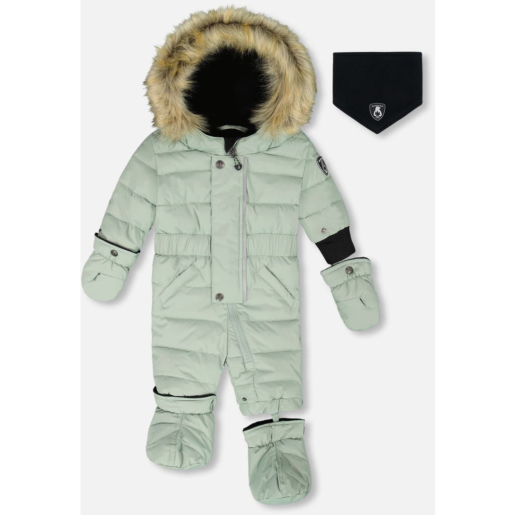 Deux Par Deux One-piece Original Puffy Snowsuit In Green