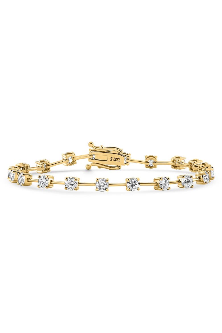 5Ct Spaced Diamond Tennis Bracelet 14k Gold Lab Grown 7", Alternate, color, 14k Yellow Gold
