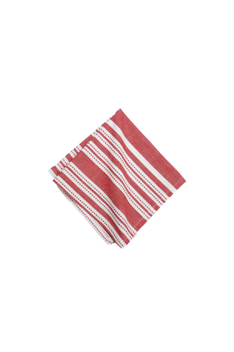 Warner Scarlet Woven Reversible Cloth Napkin Set of 6, Main, color, Red