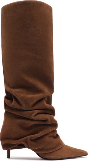 Mikki Up Cloak Pointed Toe Knee High Boot