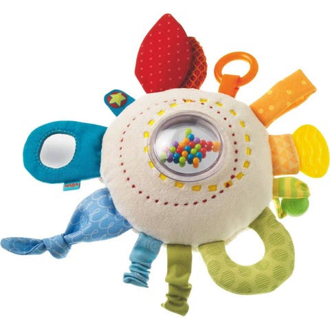 Teether Cuddly Rainbow Round - Sensory Toys for Babies 6 Months+, Rattle & Baby Crawling Toys for Tummy Time, Baby Teether
