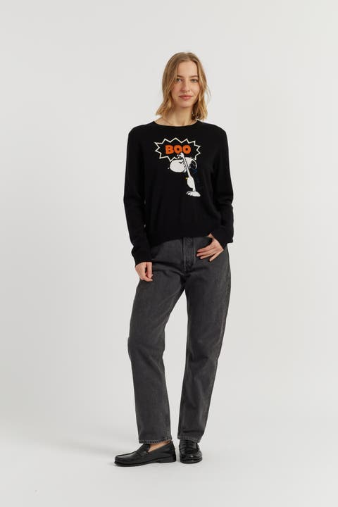 Wool-Cashmere Snoopy Boo Sweater