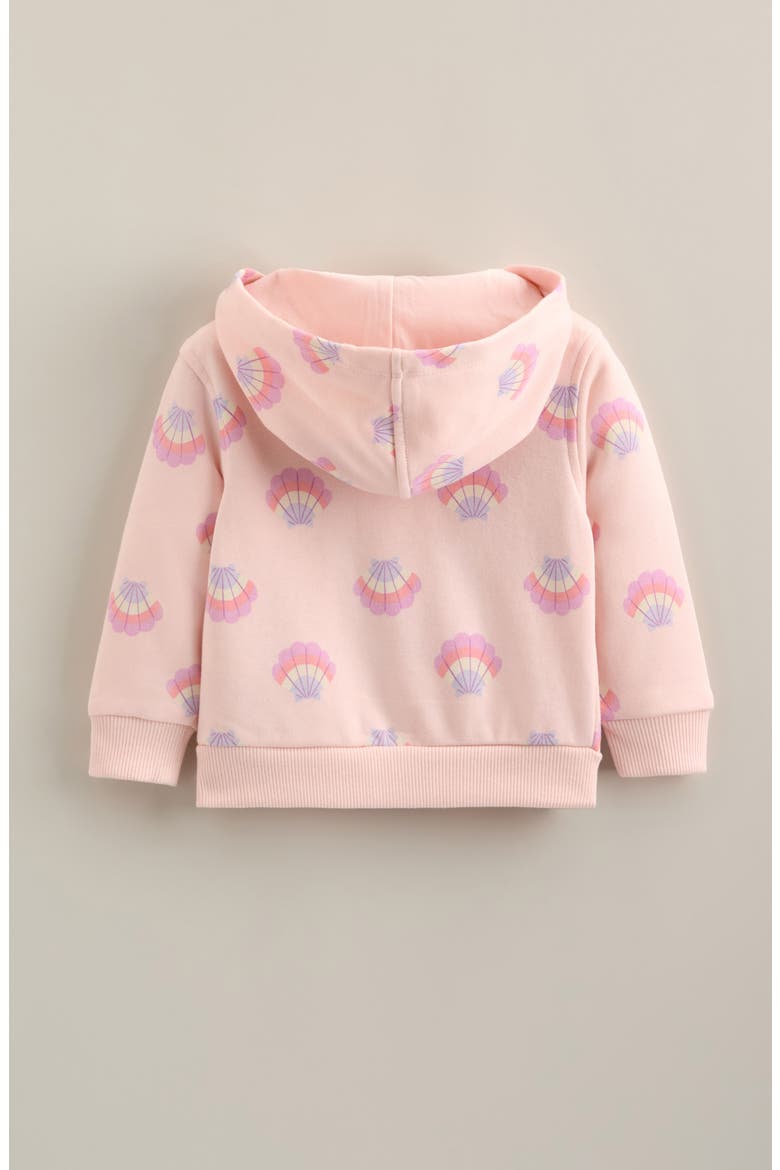 Zip Hoodie, Alternate, color, PINK BALM RAINBOW SEASHELLS