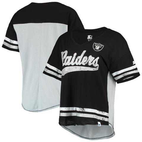 Women's Starter Black Las Vegas Raiders Scrimmage V-Neck T-Shirt