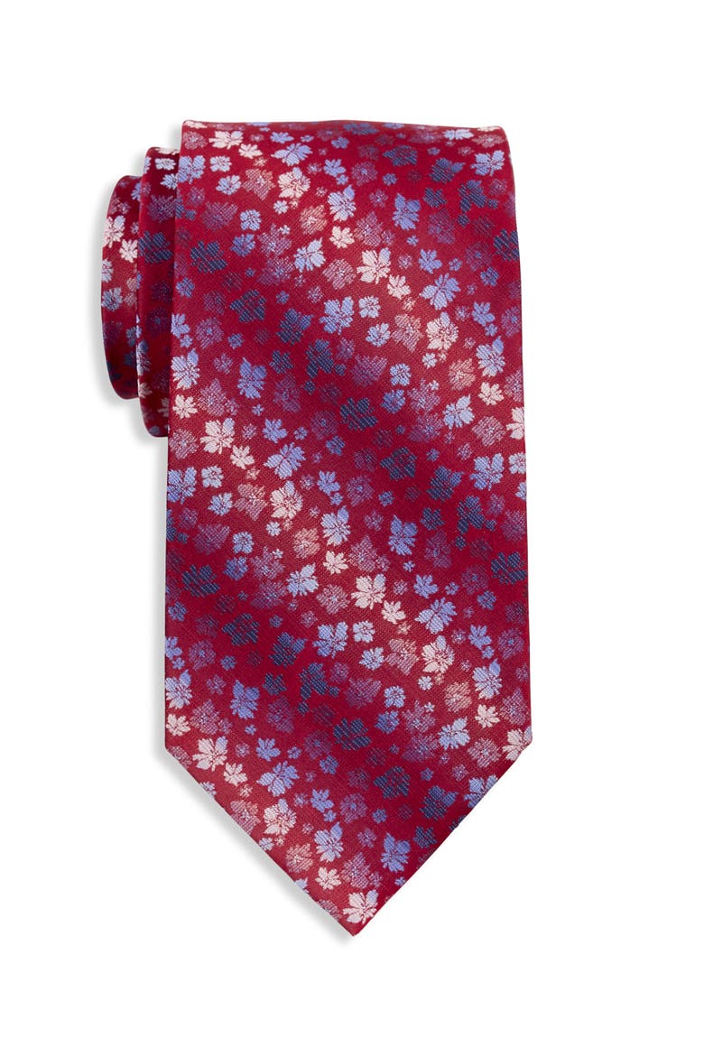 Big & Tall Ombré Floral Tie, Main, color, RED