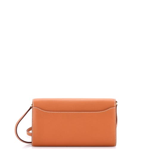 Pre-owned Hermes Hermes Constance To Go Wallet Evercolor In Brown