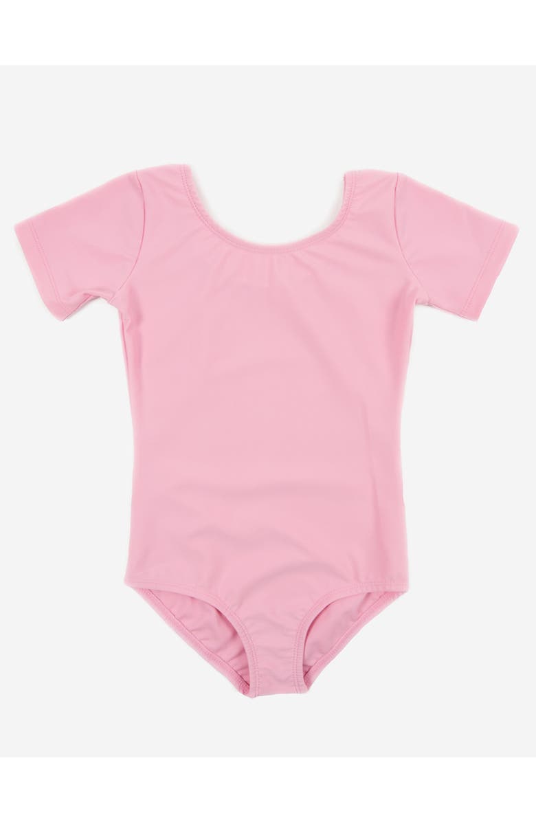 Leveret Girls Short Sleeve Leotard, Main, color, Pink