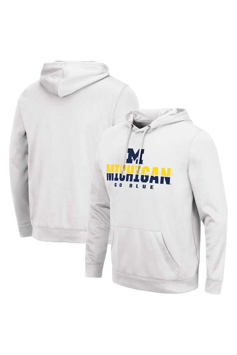 Men's Colosseum White Michigan Wolverines Lantern Pullover Hoodie, Main, color, White