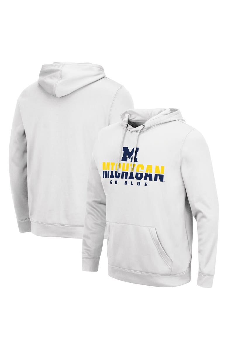 COLOSSEUM Men's Colosseum White Michigan Wolverines Lantern Pullover Hoodie, Main, color, White