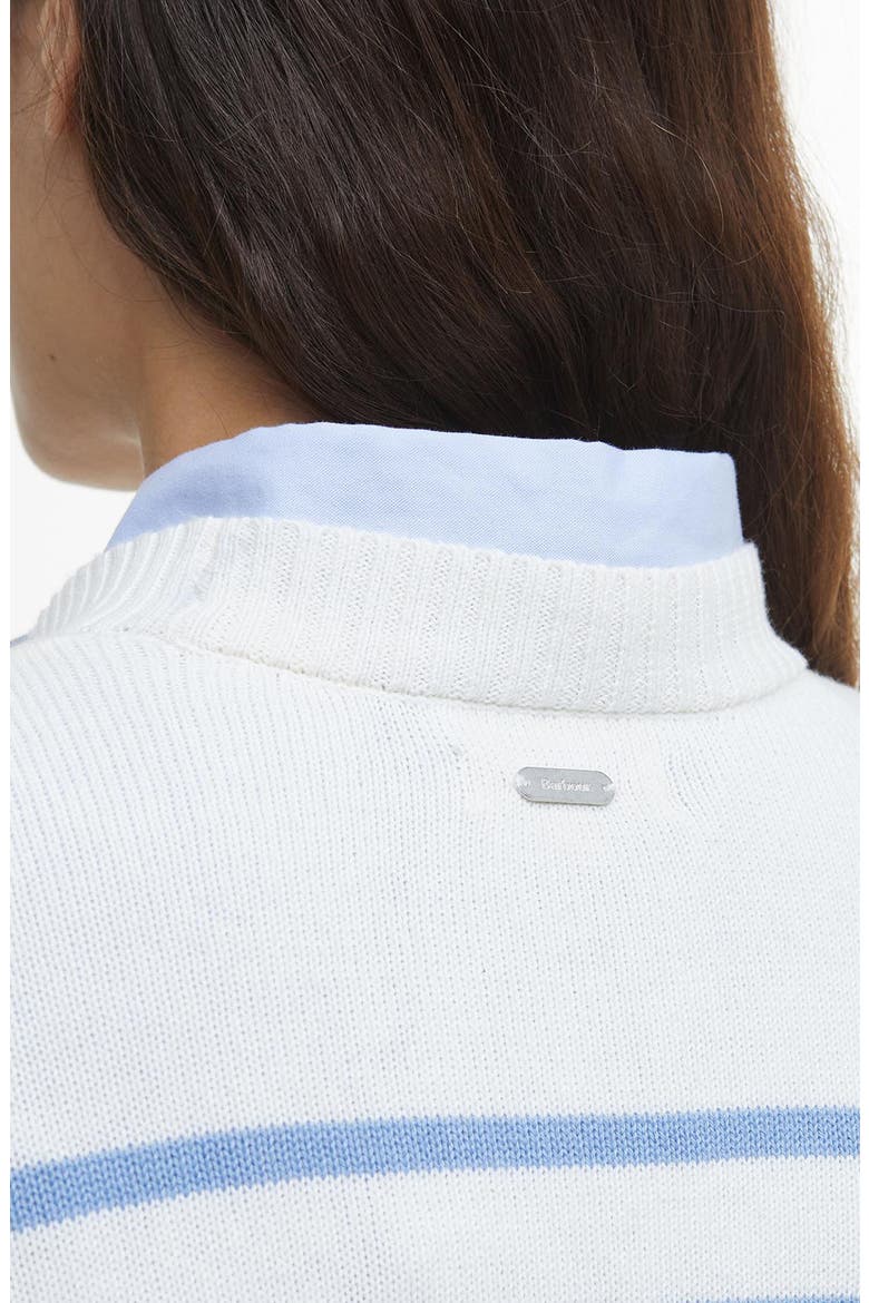 Emery Stripe Crop Cotton & Cashmere Sweater, Alternate, color, CLOUD/ BLUE SKY